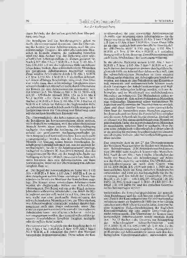Vorschauseite 2: SGB IX § 185 Abs. 5 (= SGB IX a. F. § 102 Abs. 4) Selbständige Erwerbstätigkeit neben der Berufstätigkeit als Beamter in Teilzeit - Arbeitsassistenz Kostenübernahme durch das Inte…