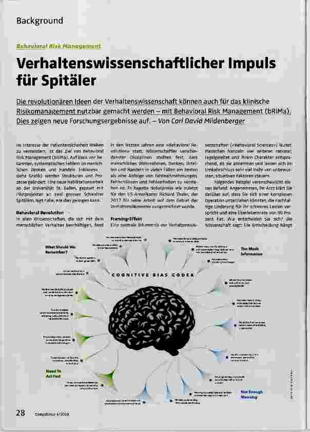 Vorschauseite 1: Verhaltenswissenschaftlicher Impuls für Spitäler