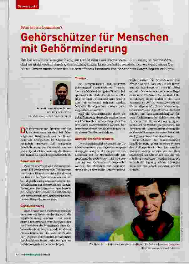 Vorschauseite 1: Gehörschützer für Menschen mit Gehörminderung
