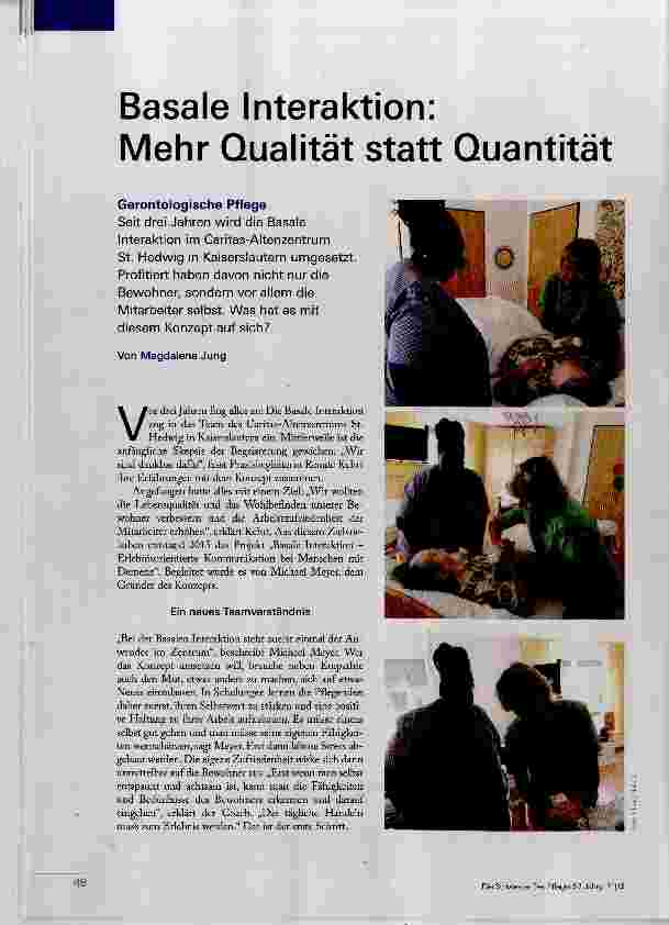 Vorschauseite 1: Basale Interaktion: Mehr Qualität statt Quantität