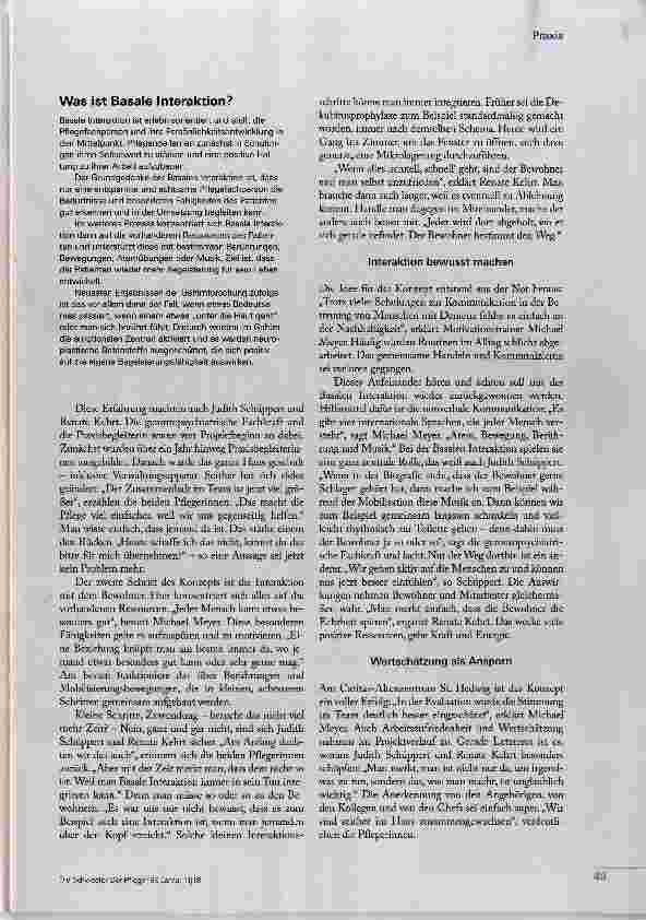 Vorschauseite 2: Basale Interaktion: Mehr Qualität statt Quantität