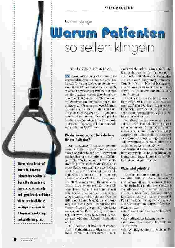Vorschauseite 1: Warum Patienten so selten klingeln Patientenrufanlagen