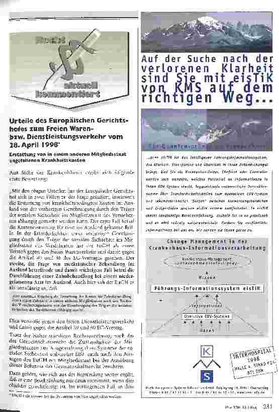 Vorschauseite 1: Urteile des Europäischen Gerichtshofes zum Freien Warenbzw. Dienstleistungsverkehr vom 28. April 1998