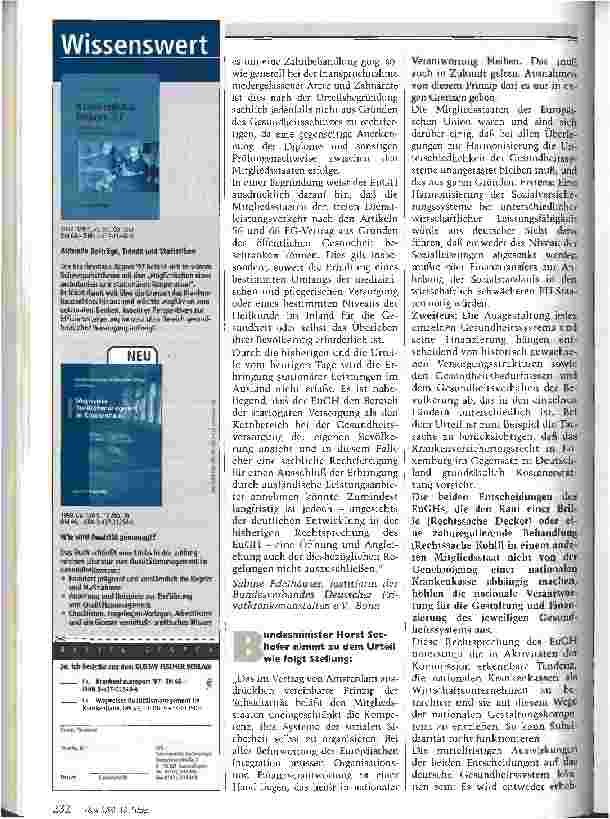 Vorschauseite 2: Urteile des Europäischen Gerichtshofes zum Freien Warenbzw. Dienstleistungsverkehr vom 28. April 1998