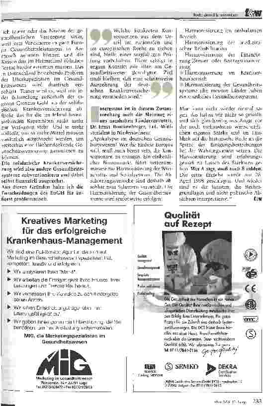 Vorschauseite 3: Urteile des Europäischen Gerichtshofes zum Freien Warenbzw. Dienstleistungsverkehr vom 28. April 1998