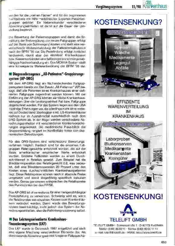 Vorschauseite 2: Systematische Bewertung der wichtigsten Vorschläge zur Weiterentwicklung der Krankenhausvergütung