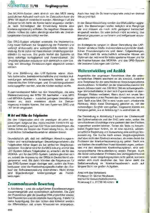 Vorschauseite 5: Systematische Bewertung der wichtigsten Vorschläge zur Weiterentwicklung der Krankenhausvergütung
