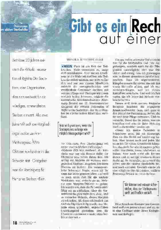 Vorschauseite 1: Gibt es ein Recht auf einen schnellen, leichten Tod?