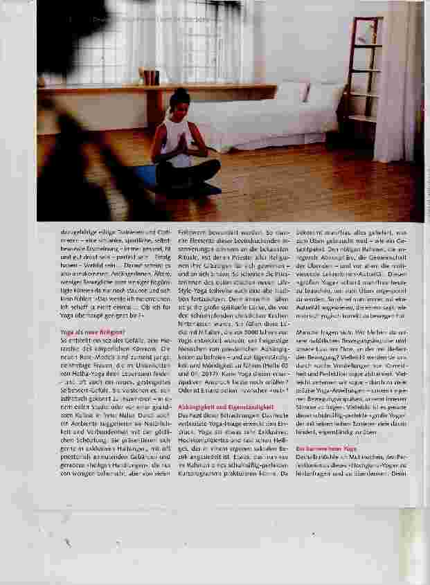 Vorschauseite 3: ZWISCHEN YOGA-WELT UND ALLTAGSWELT TEIL VIII Eigenständiges Üben lernen