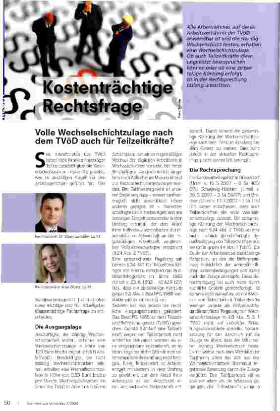 Vorschauseite 1: Kostenträchtige Rechtsfrage