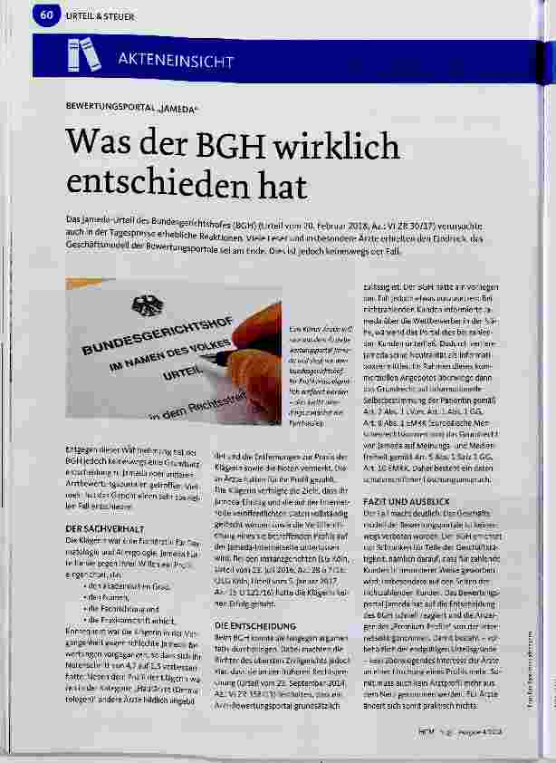 Vorschauseite 1: Was der BGH wirklich entschieden hat