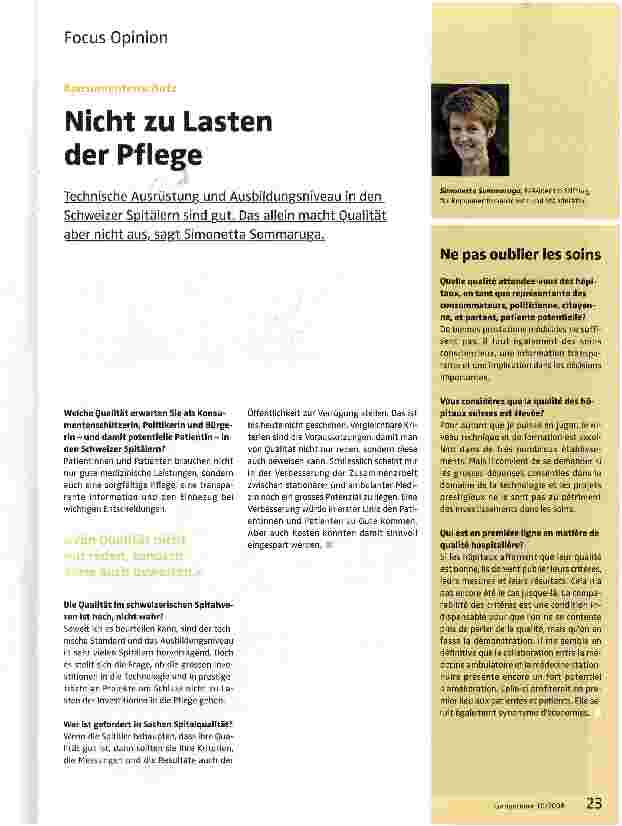 Vorschauseite 1: Nicht zu Lasten der Pflege