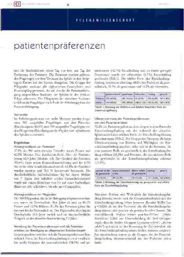 Vorschauseite 3: patientenpräferenzen zur beteiligung an pflegerischen entscheidungen im akutspital aus der sieht der patienten und pflegenden