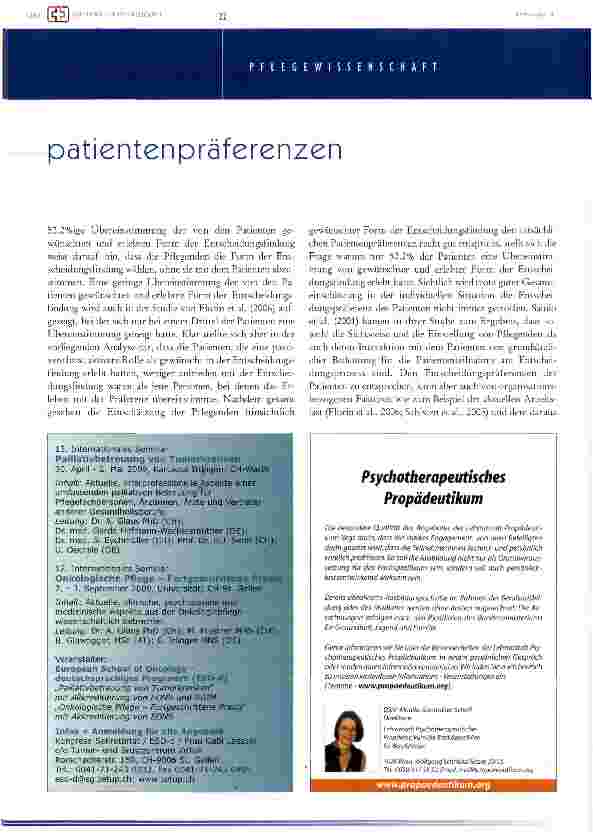 Vorschauseite 5: patientenpräferenzen zur beteiligung an pflegerischen entscheidungen im akutspital aus der sieht der patienten und pflegenden