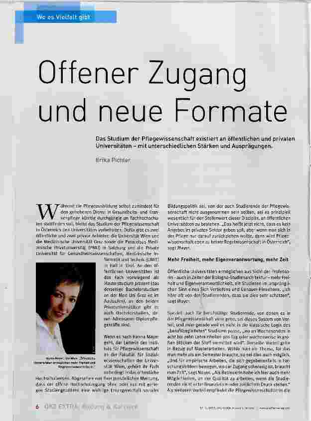 Vorschauseite 1: Offener Zugang und neue Formate