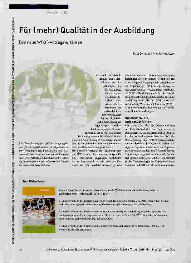 Vorschauseite 1: Für (mehr) Qualität in der Ausbildung