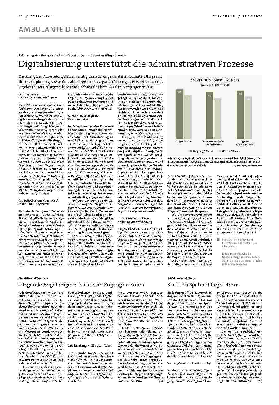 Vorschauseite 1: Digitalisierung unterstützt die administrativen Prozesse.