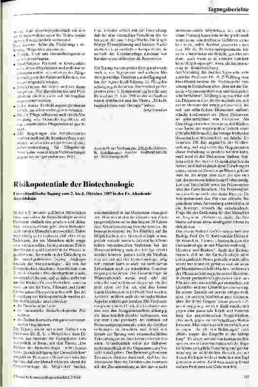 Vorschauseite 4: Gesundheitsgefährdung des Pflegepersonals 2.Essener Pflegesymposion am 30.11.1987 in Essen