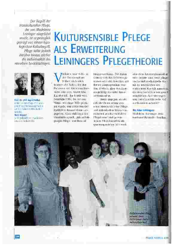 Vorschauseite 1: Kultursensible Pflege als Erweiterung Leiningers Pflegetheorie