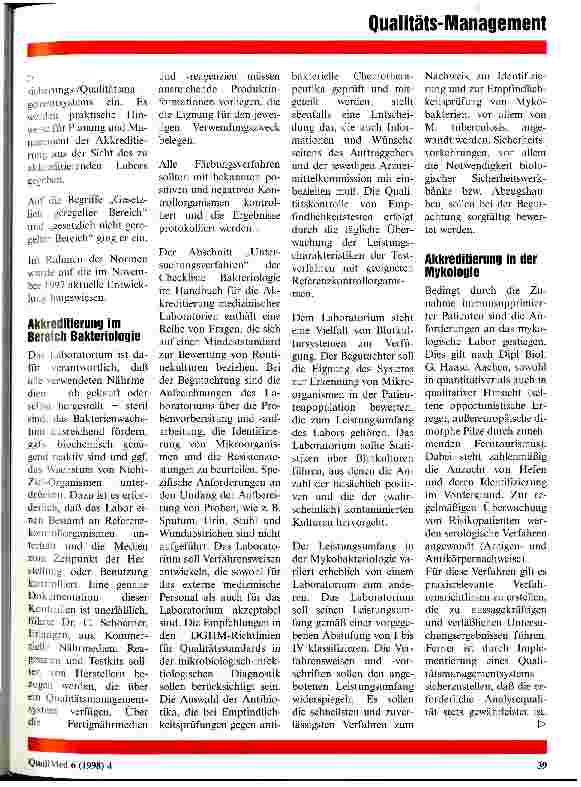 Vorschauseite 3: Akkreditierung mikrobiologischer und infektionsserologischer Laborbereiche