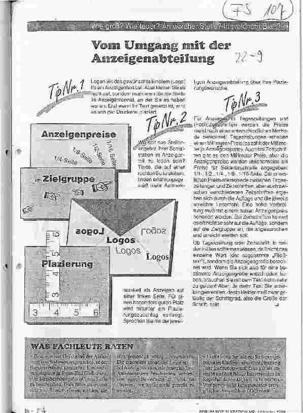 Vorschauseite 1: Vom Umgang mit der Anzeigenabteilung