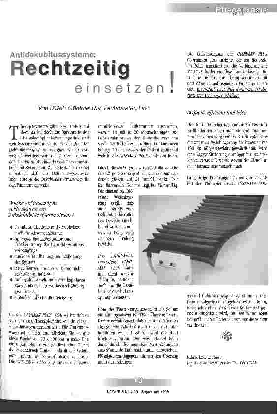 Vorschauseite 1: Antidekubitussysteme: Rechtzeitig einsetzen!