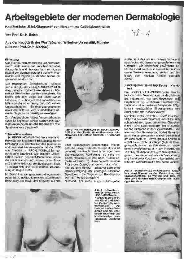 Vorschauseite 1: Arbeitsgebiete der modernen Dermatologie - Hautärztliche Blick-Diagnose von Nerven-und Geisteskrankheiten