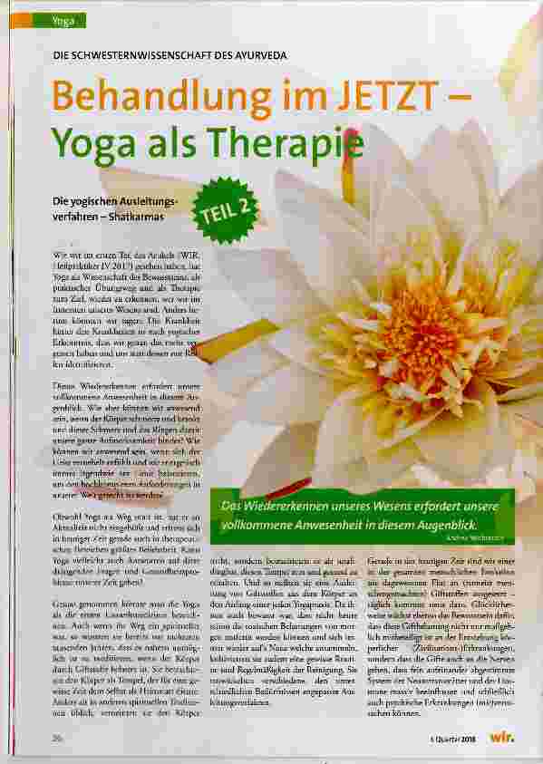 Vorschauseite 1: Behandlung im JETZT -Yoga als Therapie