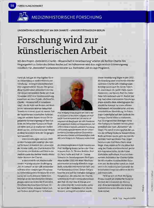 Vorschauseite 1: Forschung wird zur künstlerischen Arbeit