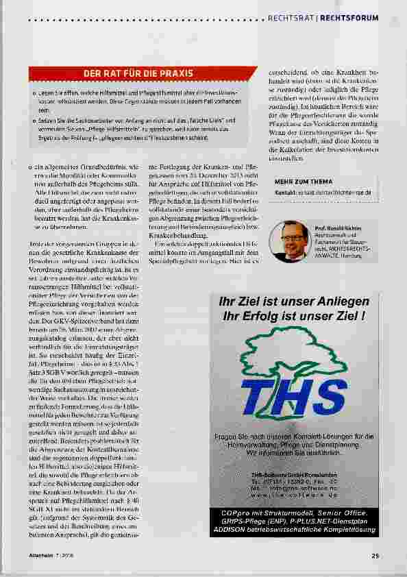 Vorschauseite 2: Welche Hilfsmittel muss das Heim Vorhalten oder anschaffen?