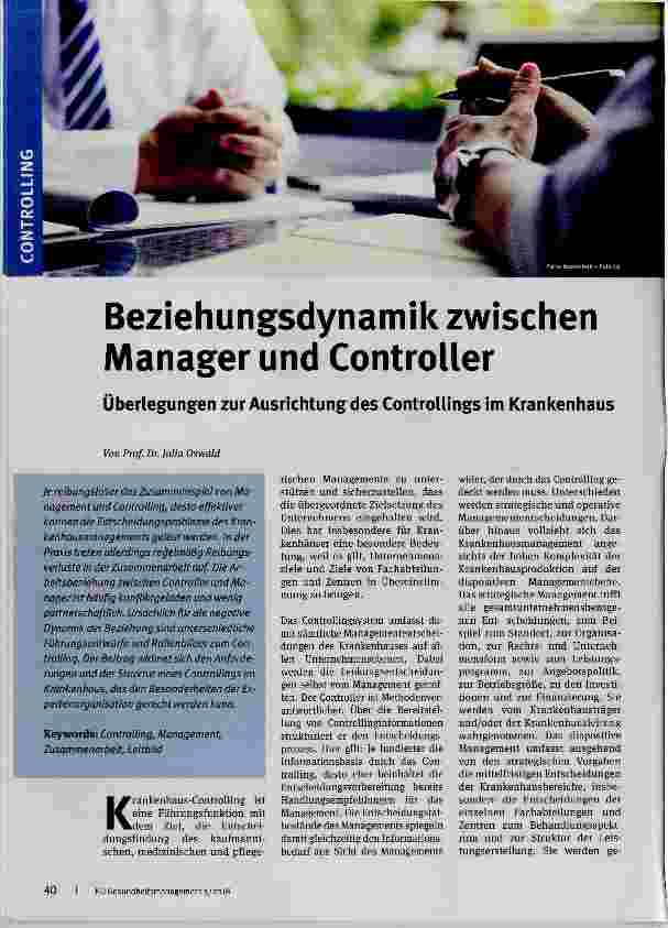 Vorschauseite 1: Beziehungsdynamik zwischen Manager und Controller