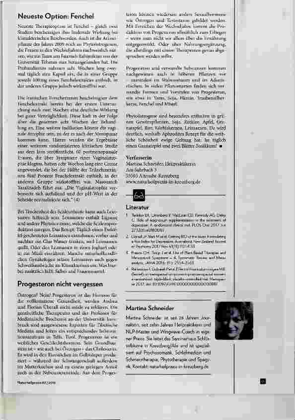 Vorschauseite 4: Beschwerden in den Wechseljahren Magnesium und Fenchel bringen Frauen weiter