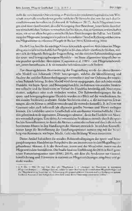 Vorschauseite 4: Soziale Rahmenbedingungen körperlich sportiver Aktivitäten im Pflegeheim: Ergebnisse einer qualitativ explorativen Studie