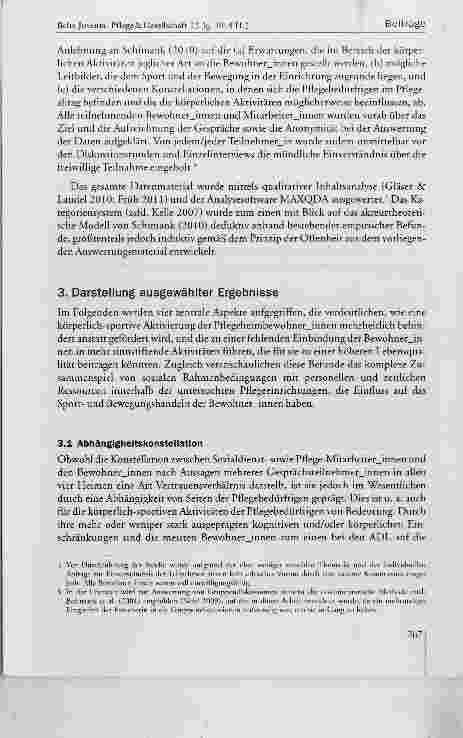 Vorschauseite 6: Soziale Rahmenbedingungen körperlich sportiver Aktivitäten im Pflegeheim: Ergebnisse einer qualitativ explorativen Studie
