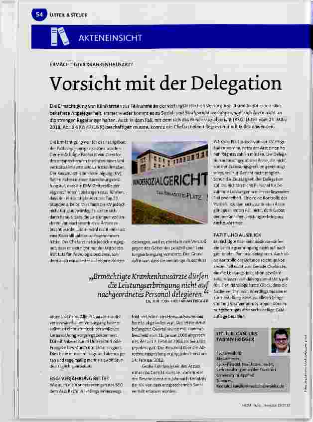 Vorschauseite 1: Vorsicht mit der Delegation