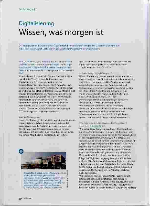 Vorschauseite 1: Wissen, was morgen ist