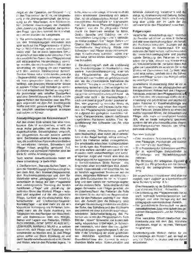 Vorschauseite 3: Pädagogische Aspekte der Krankenpflege 1. Folge: Sozialpädagogen im Krankenhaus