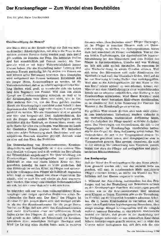 Vorschauseite 1: Der Krankenpfleger - Zum Wandel eines Berufsbildes
