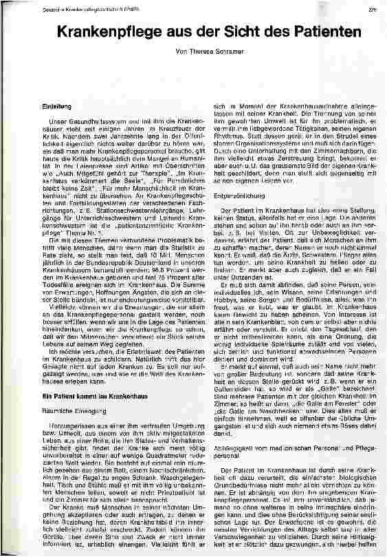 Vorschauseite 1: Krankenpflege aus der Sicht des Patienten