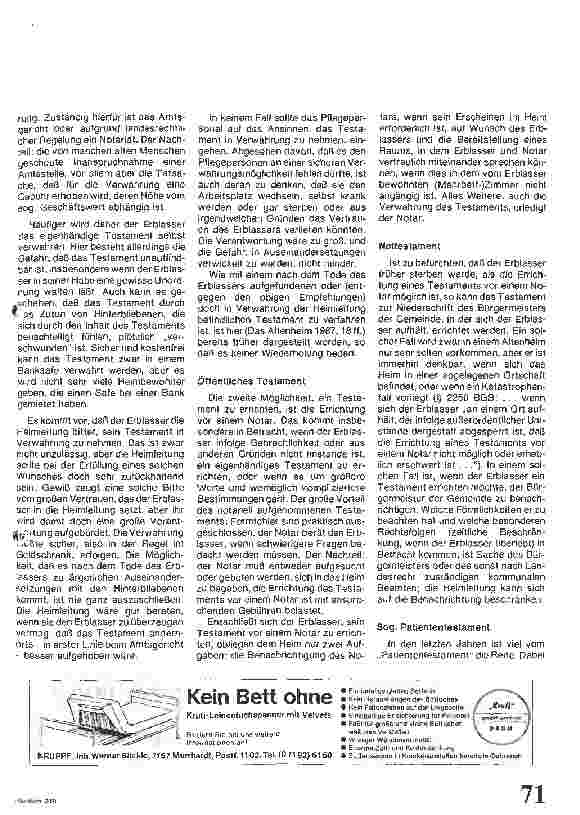 Vorschauseite 2: Testamentserrichtung