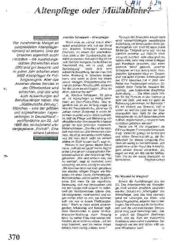 Vorschauseite 1: Altenpflege oder Müllabfuhr