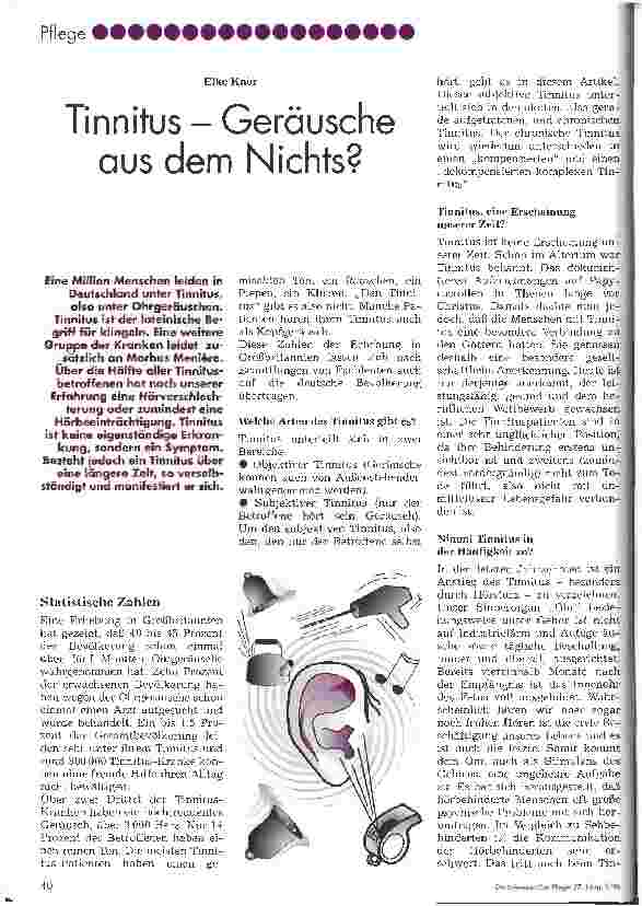 Vorschauseite 1: Tinnitus - Geräusche aus dem Nichts?