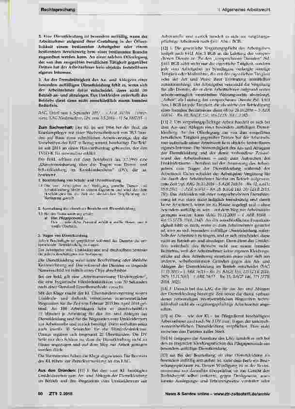 Vorschauseite 2: Vergütung von Umkleideund Wegezeiten