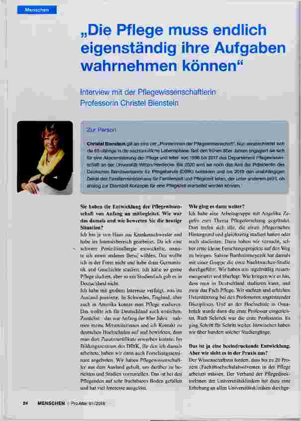 Vorschauseite 1: Die Pflege muss eigenständig ihre Aufgaben wahrnehmen können