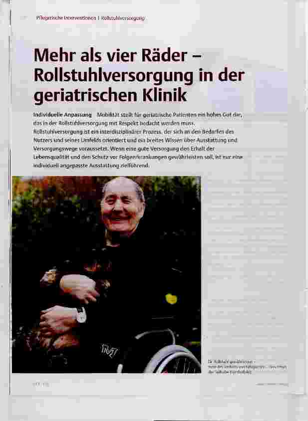 Vorschauseite 1: Mehr als vier Räder Rollstuhlversorgung in der geriatrischen Klinik