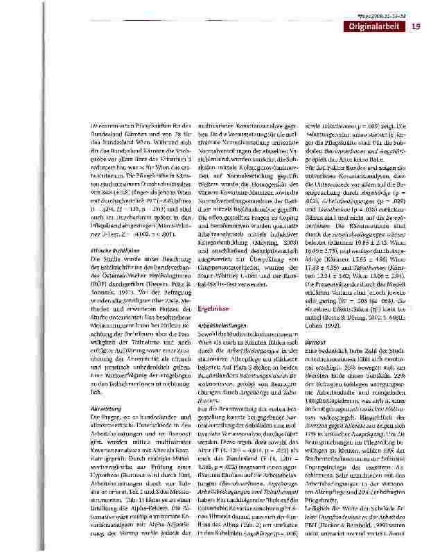 Vorschauseite 4: Burnout und Coping in der stationären Altenpflege. Ein regionaler Vergleich an examinierten Pflegekräften
