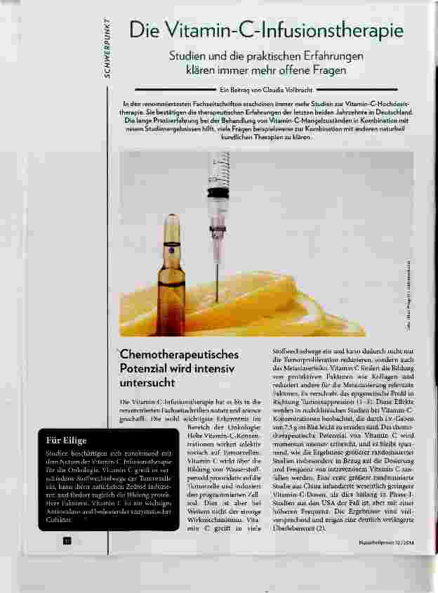 Vorschauseite 1: Die Vitamin-C-Infusionstherapie