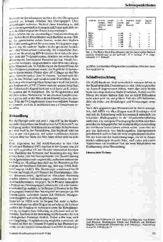 Vorschauseite 5: Epidemiologie und Klinik des erworbenen Immundefektsyndroms (AIDS)