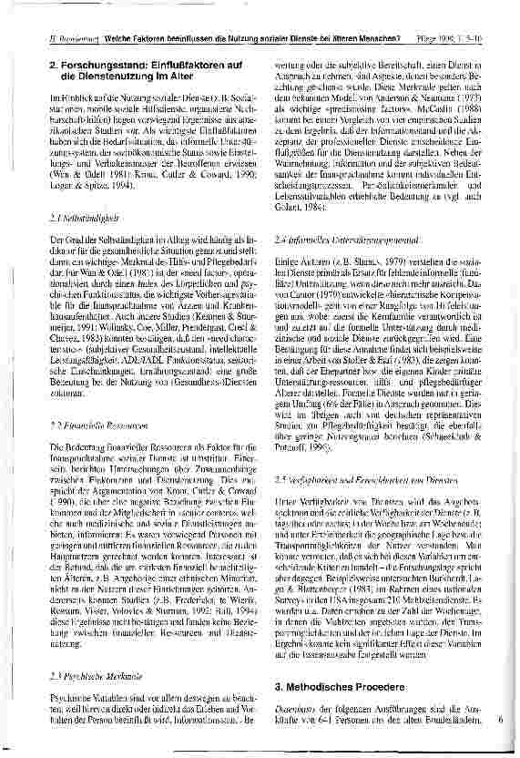Vorschauseite 2: Welche Faktoren beeinflussen die Nutzung sozialer Dienste bei älteren Menschen?