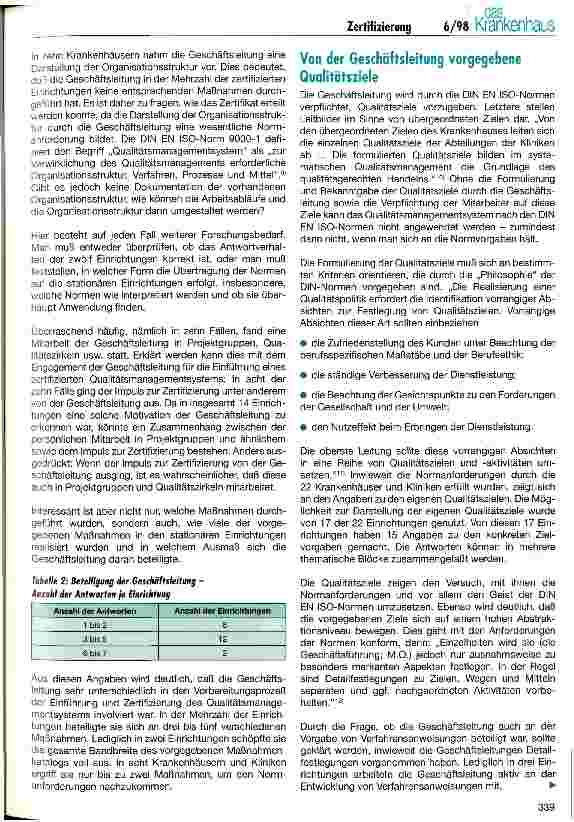 Vorschauseite 3: Die Aufgaben der Geschäftsleitung bei der Zertifizierung nach DIN EN ISO 9000 ff.